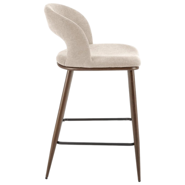 Scaun de bar AG H114 Catifea / Lemn / Beige photo 3 Scaun de bar AG H114 Catifea / Lemn / Beige photo 3
