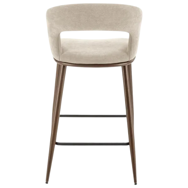 Scaun de bar AG H114 Catifea / Lemn / Beige photo 4 Scaun de bar AG H114 Catifea / Lemn / Beige photo 4