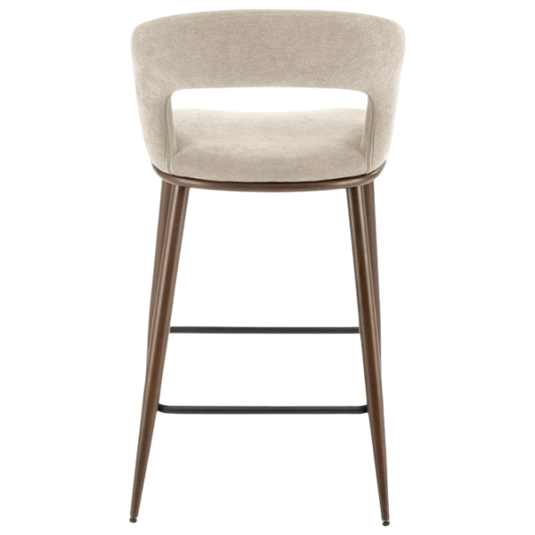 Scaun de bar AG H114 Catifea / Lemn / Beige photo 4 Scaun de bar AG H114 Catifea / Lemn / Beige photo 4