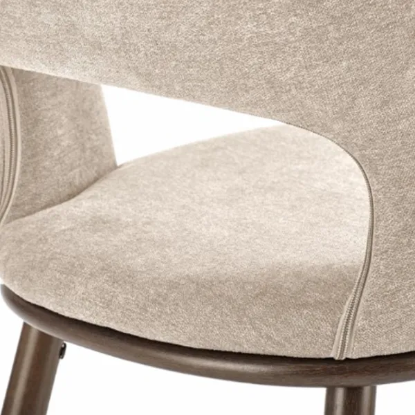 Scaun de bar AG H114 Catifea / Lemn / Beige photo 6 Scaun de bar AG H114 Catifea / Lemn / Beige photo 6