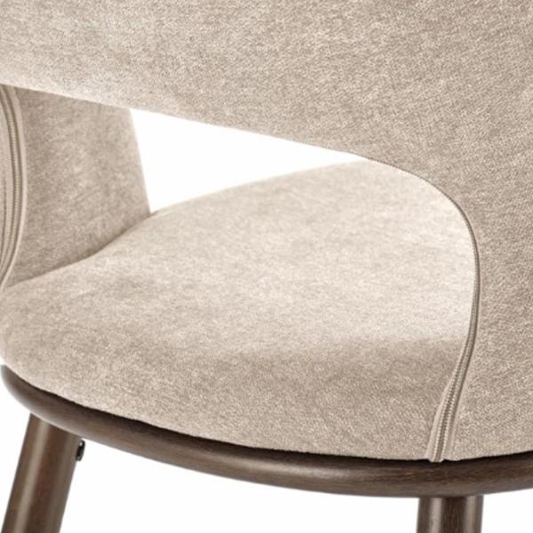Scaun de bar AG H114 Catifea / Lemn / Beige photo 6 Scaun de bar AG H114 Catifea / Lemn / Beige photo 6