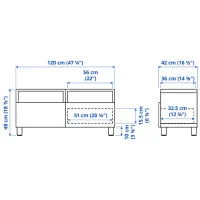 Тумба под телевизор Ikea Besta/Bjorkoviken/Stubbarp 48 x 120 x 42см / ДСП photo 9
