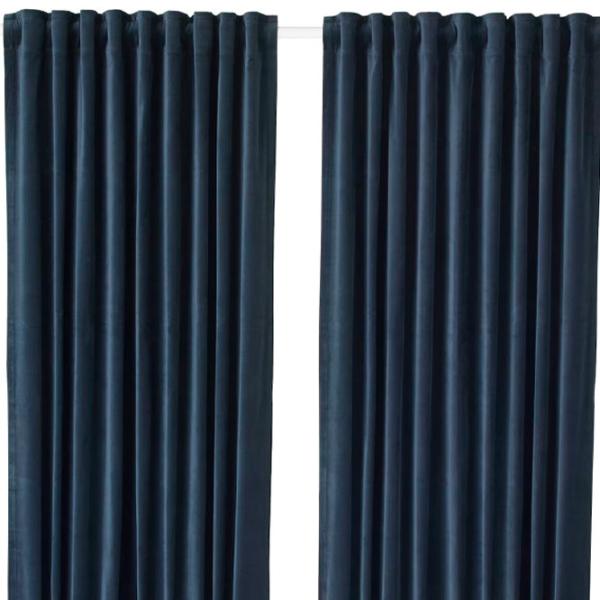 Шторы Ikea Sanela Синий / Хлопок photo 1