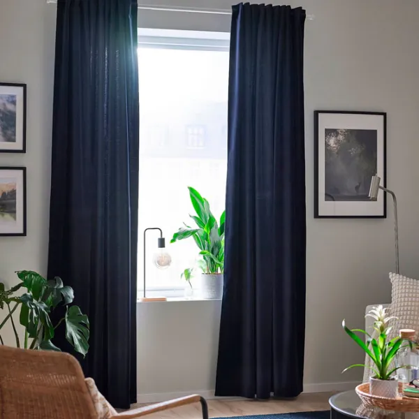 Шторы Ikea Sanela Синий / Хлопок photo 4