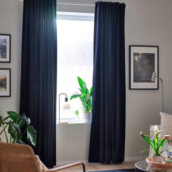 Шторы Ikea Sanela Синий / Хлопок photo 4