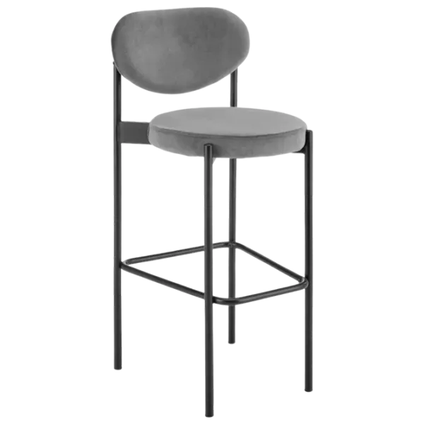 Scaun de bar AG H108 Catifea / Lemn / Grey photo 2