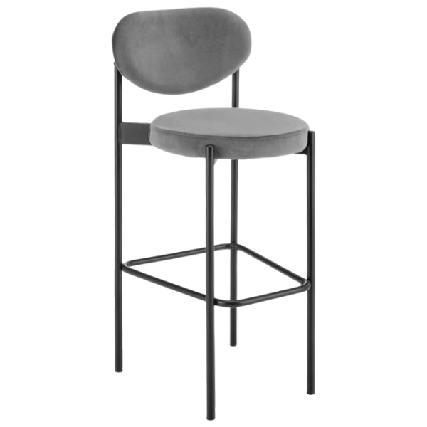 Scaun de bar AG H108 Catifea / Lemn / Grey photo 2