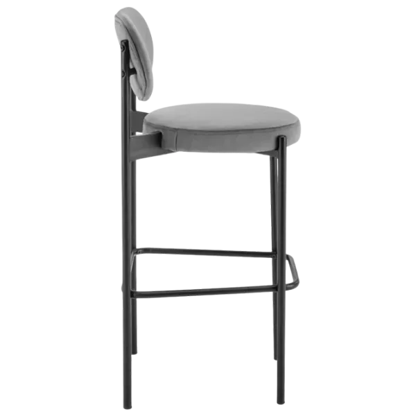 Scaun de bar AG H108 Catifea / Lemn / Grey photo 3