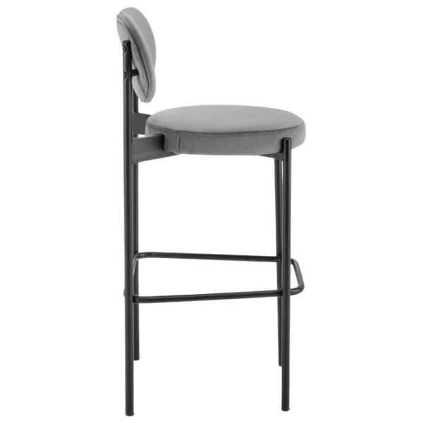 Scaun de bar AG H108 Catifea / Lemn / Grey photo 3
