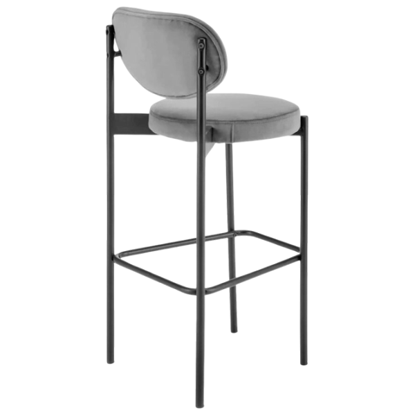 Scaun de bar AG H108 Catifea / Lemn / Grey photo 4