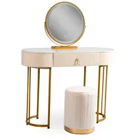 Masă de toaletă Mebel Elite Ashley Metal / Gold photo 2