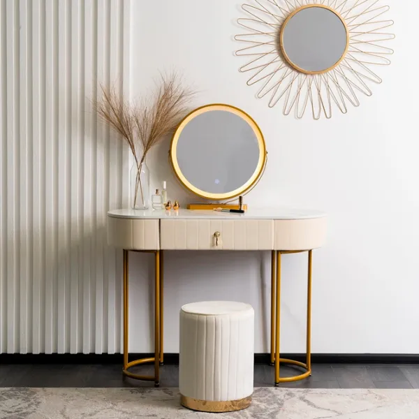 Masă de toaletă Mebel Elite Ashley Metal / Gold photo 5