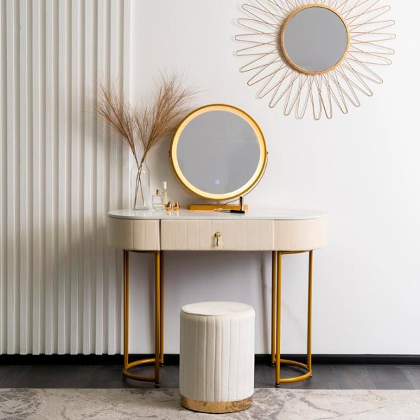 Masă de toaletă Mebel Elite Ashley Metal / Gold photo 5