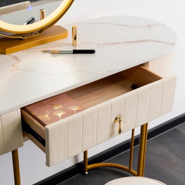 Masă de toaletă Mebel Elite Ashley Metal / Gold photo 7