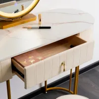 Masă de toaletă Mebel Elite Ashley Metal / Gold photo 7