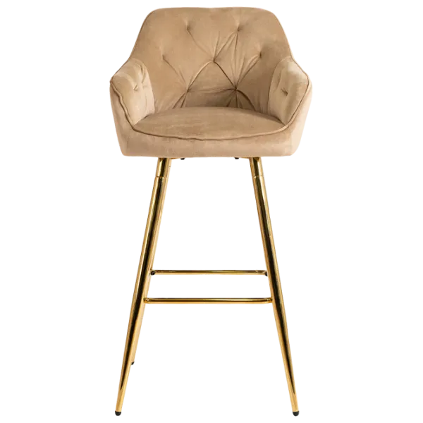Scaun de bar Mebel Elite Salem  Catifea / Lemn / Beige photo 1