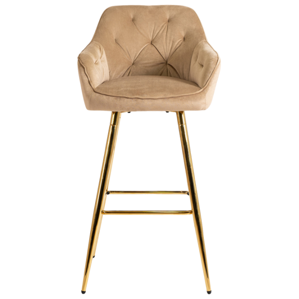 Scaun de bar Mebel Elite Salem  Catifea / Lemn / Beige photo 1