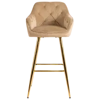 Барный стул Mebel Elite Salem  Бархат / Дерево / Бежевый