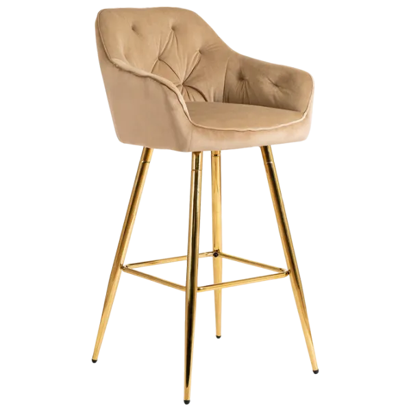 Scaun de bar Mebel Elite Salem  Catifea / Lemn / Beige photo 2