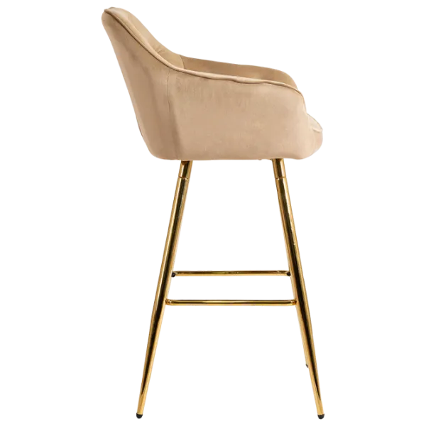 Scaun de bar Mebel Elite Salem  Catifea / Lemn / Beige photo 3