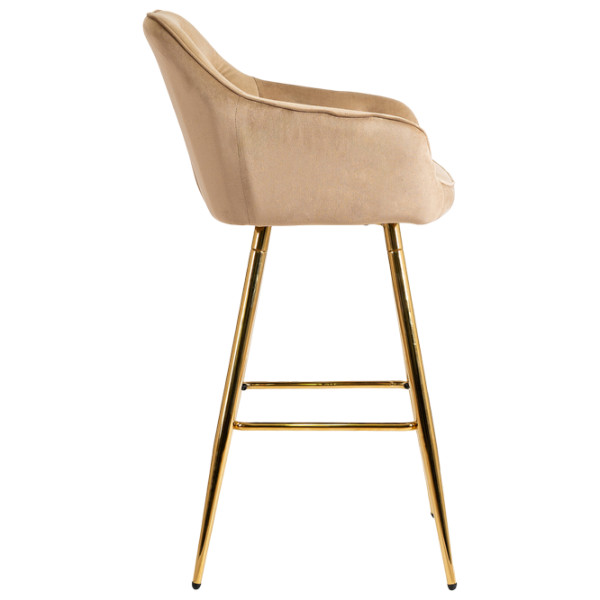 Scaun de bar Mebel Elite Salem  Catifea / Lemn / Beige photo 3
