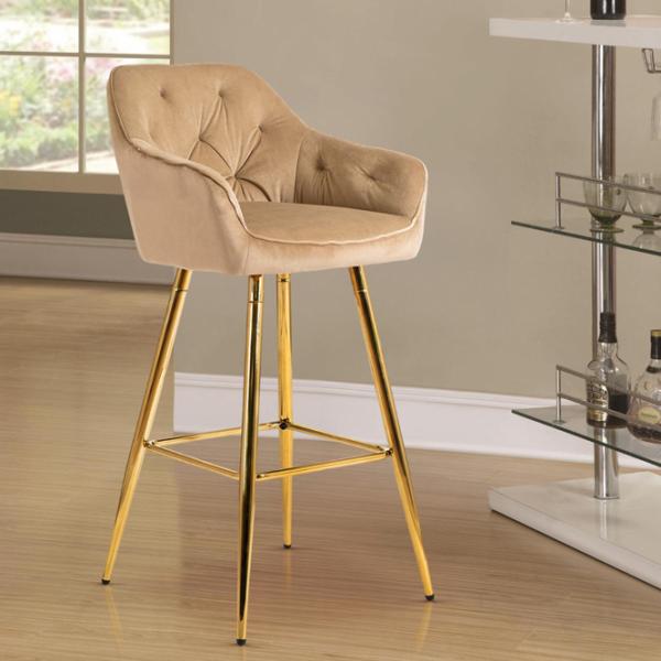 Scaun de bar Mebel Elite Salem  Catifea / Lemn / Beige photo 5