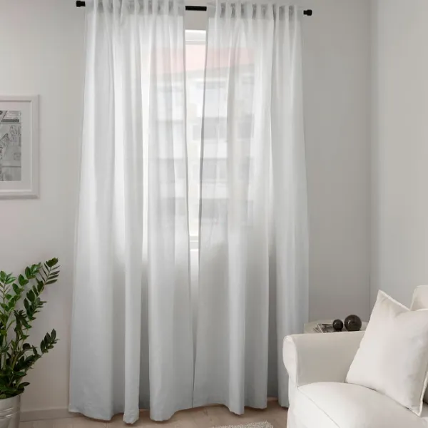 Шторы Ikea Tibast Белый / Хлопок photo 4