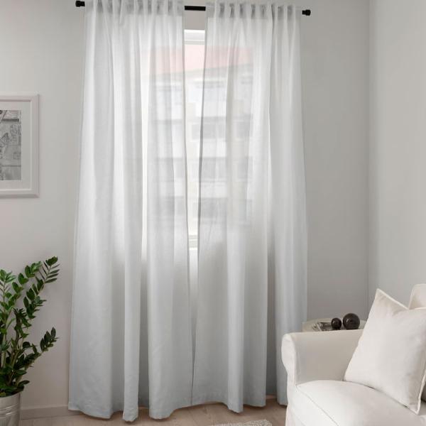 Шторы Ikea Tibast Белый / Хлопок photo 4