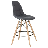 Scaun de bar Sunrise B-04 PU Piele artificială / Lemn / Grey photo 2