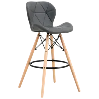 Scaun de bar Sunrise B-07 PU Piele artificială / Lemn / Grey photo 2