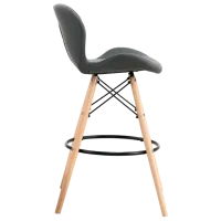 Scaun de bar Sunrise B-07 PU Piele artificială / Lemn / Grey photo 3