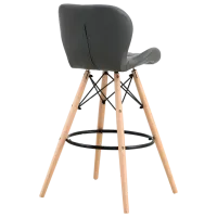 Scaun de bar Sunrise B-07 PU Piele artificială / Lemn / Grey photo 4