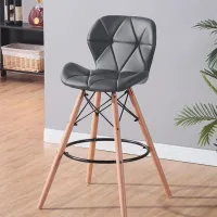 Scaun de bar Sunrise B-07 PU Piele artificială / Lemn / Grey photo 5