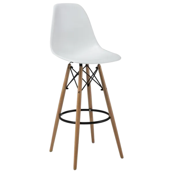 Scaun de bar Signal Enzo H-1 Plastic / Lemn / White photo 1