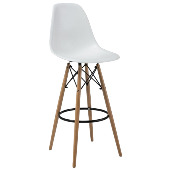 Scaun de bar Signal Enzo H-1 Plastic / Lemn / White photo 1