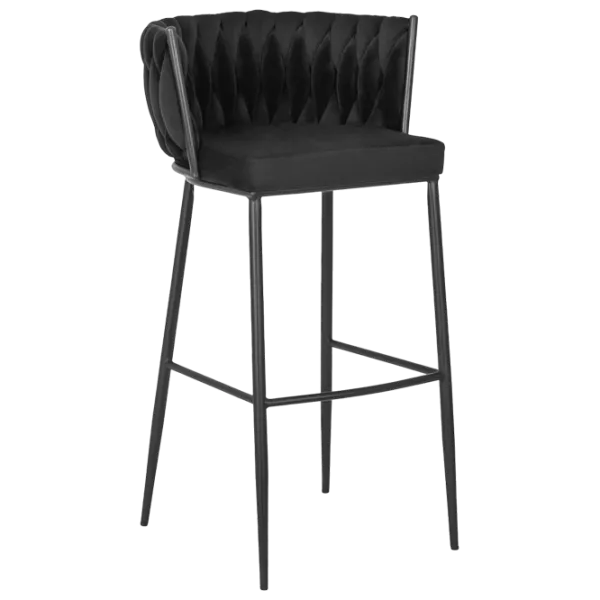 Барный стул Mebel Elite Flores Бархат / Дерево / Черный photo 2 Барный стул Mebel Elite Flores Бархат / Дерево / Черный photo 2