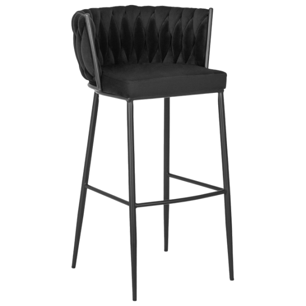 Барный стул Mebel Elite Flores Бархат / Дерево / Черный photo 2 Барный стул Mebel Elite Flores Бархат / Дерево / Черный photo 2