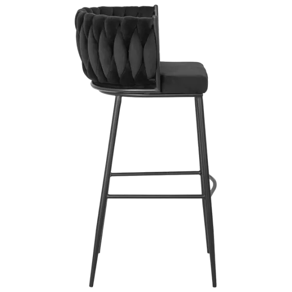 Барный стул Mebel Elite Flores Бархат / Дерево / Черный photo 3 Барный стул Mebel Elite Flores Бархат / Дерево / Черный photo 3
