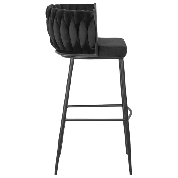 Барный стул Mebel Elite Flores Бархат / Дерево / Черный photo 3 Барный стул Mebel Elite Flores Бархат / Дерево / Черный photo 3