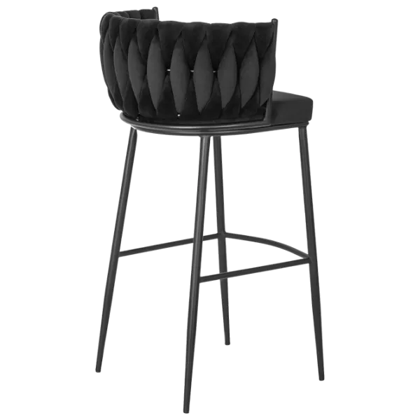 Барный стул Mebel Elite Flores Бархат / Дерево / Черный photo 4 Барный стул Mebel Elite Flores Бархат / Дерево / Черный photo 4