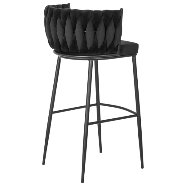 Барный стул Mebel Elite Flores Бархат / Дерево / Черный photo 4 Барный стул Mebel Elite Flores Бархат / Дерево / Черный photo 4
