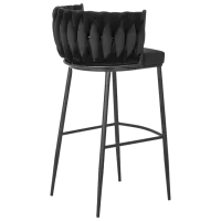 Барный стул Mebel Elite Flores Бархат / Дерево / Черный photo 4