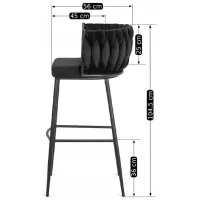 Барный стул Mebel Elite Flores Бархат / Дерево / Черный photo 7