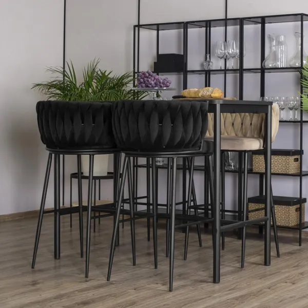 Барный стул Mebel Elite Flores Бархат / Дерево / Черный photo 9 Барный стул Mebel Elite Flores Бархат / Дерево / Черный photo 9