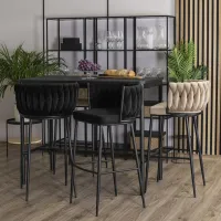 Барный стул Mebel Elite Flores Бархат / Дерево / Черный photo 10
