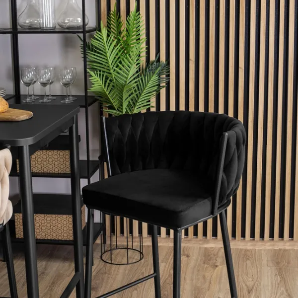 Барный стул Mebel Elite Flores Бархат / Дерево / Черный photo 11 Барный стул Mebel Elite Flores Бархат / Дерево / Черный photo 11