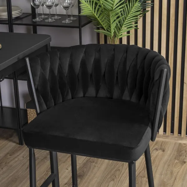Барный стул Mebel Elite Flores Бархат / Дерево / Черный photo 12 Барный стул Mebel Elite Flores Бархат / Дерево / Черный photo 12