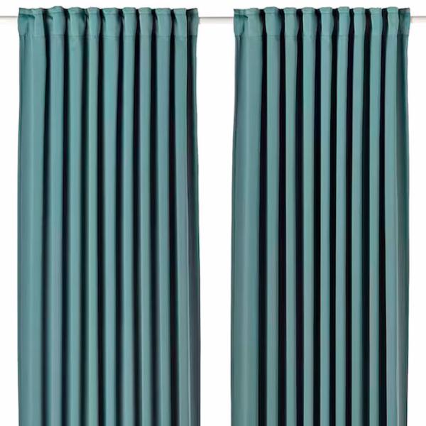 Шторы Ikea Majgull Аквамариновый / Полиэстер photo 1