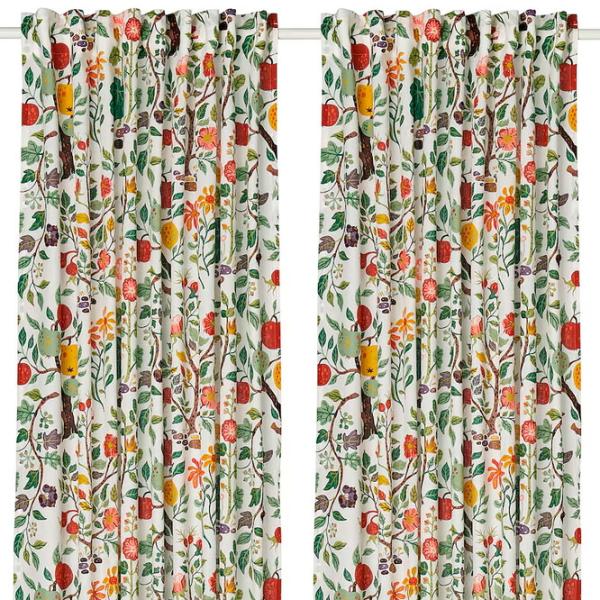 Шторы Ikea Vildpersilja Разноцветный / Хлопок photo 1