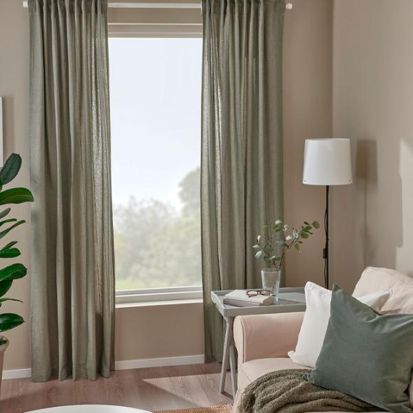 Шторы Ikea Lenda Зеленый / Хлопок photo 5